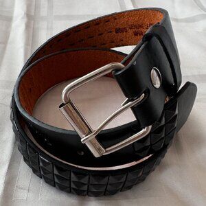 Studded Punk Rock Belt, Black, Size 30-32